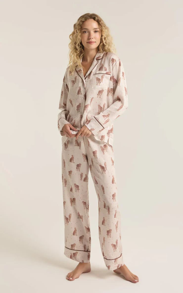 Z SUPPLY- Dreamer Cheetah Satin Set - Pajama