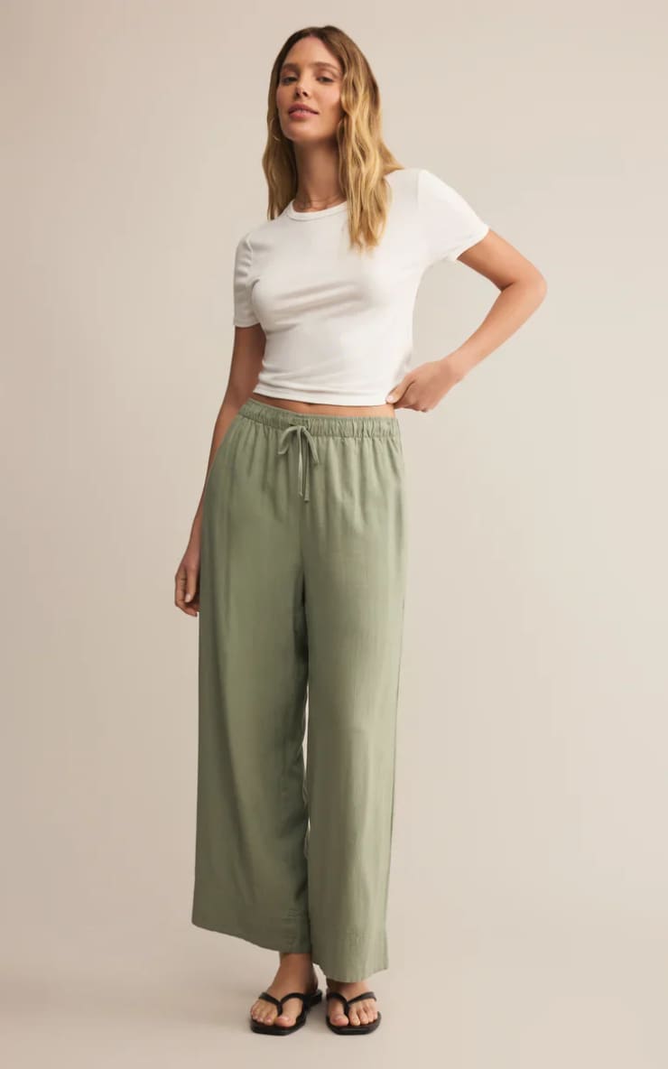 Z SUPPLY- Easton Linen Pant in Avocado