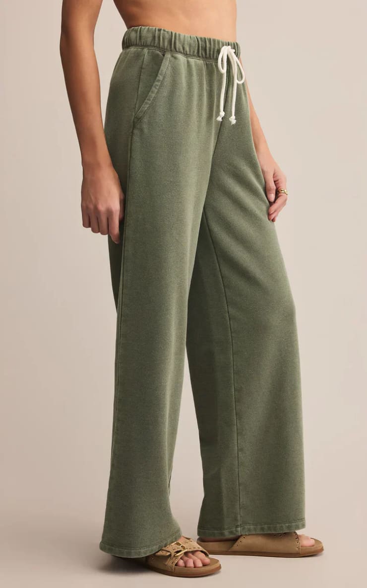 Z SUPPLY- Hunter French Terry Knit Pant in Green