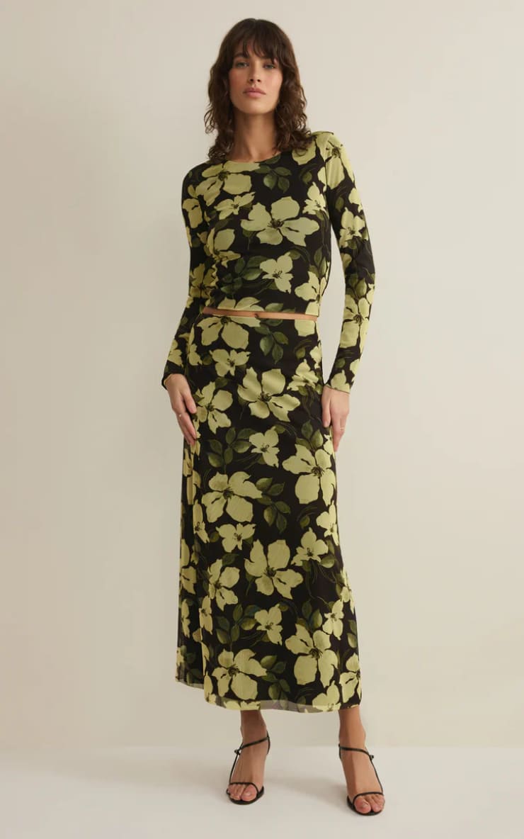 Z SUPPLY- Taysha Ren Floral Mesh Top in Sunnyside | floc boutique