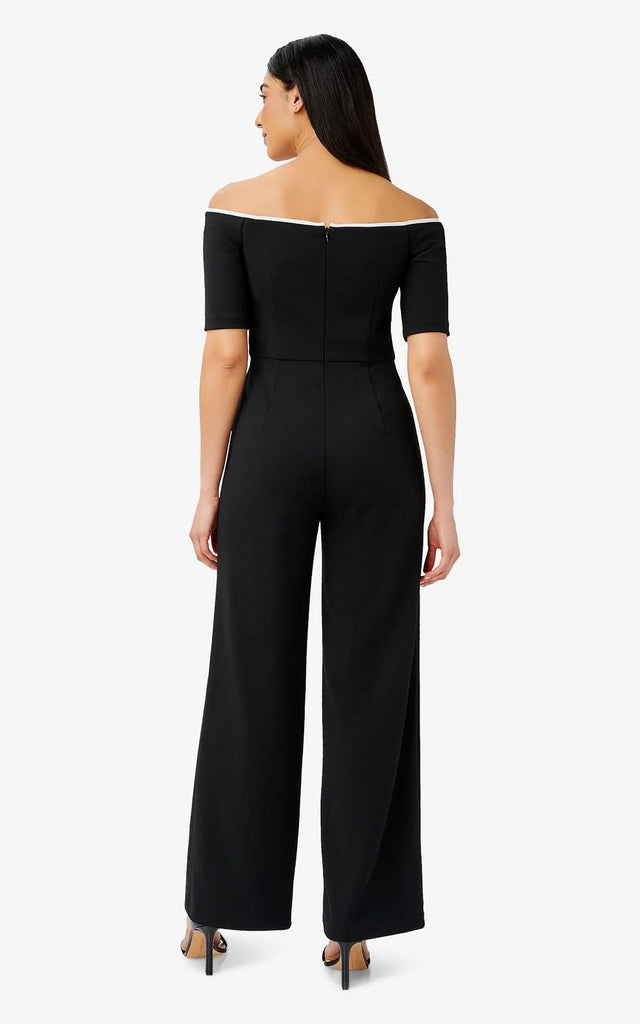 Adrianna Papell - Knit Crepe Off The Shoulder Jumpsuit -