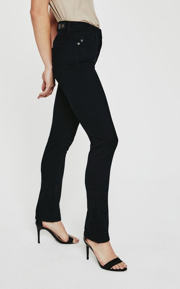 AG- Mari High Rise Slim Straight Jean in Opulent Black - 