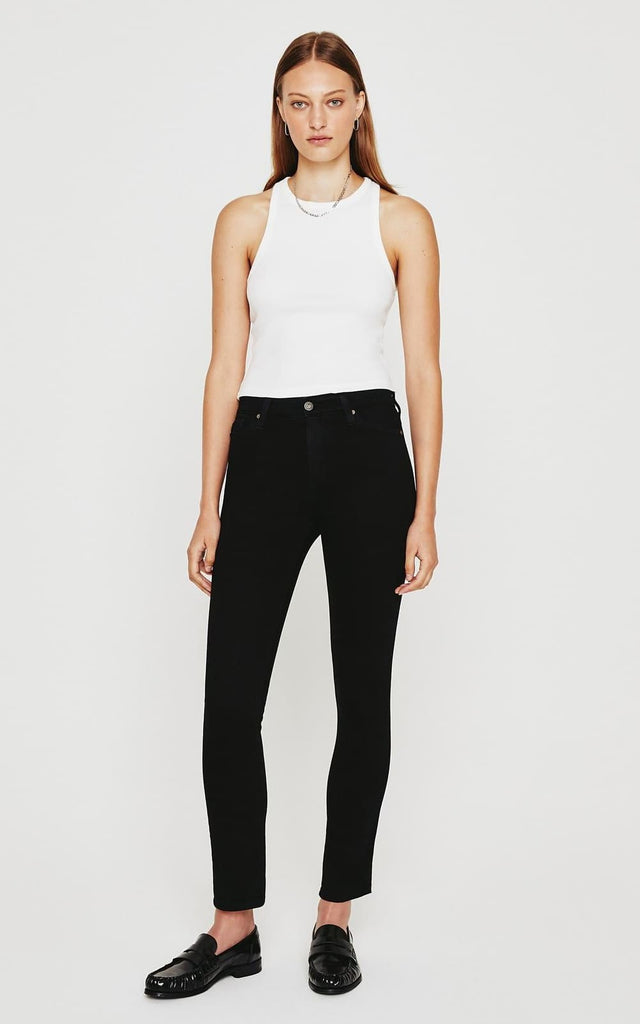 AG- Mari High Rise Slim Straight Jean in Opulent Black - 