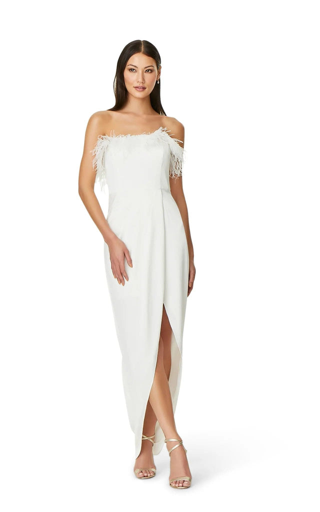 Aidan Mattox - Ivory Strapless Feather Gown