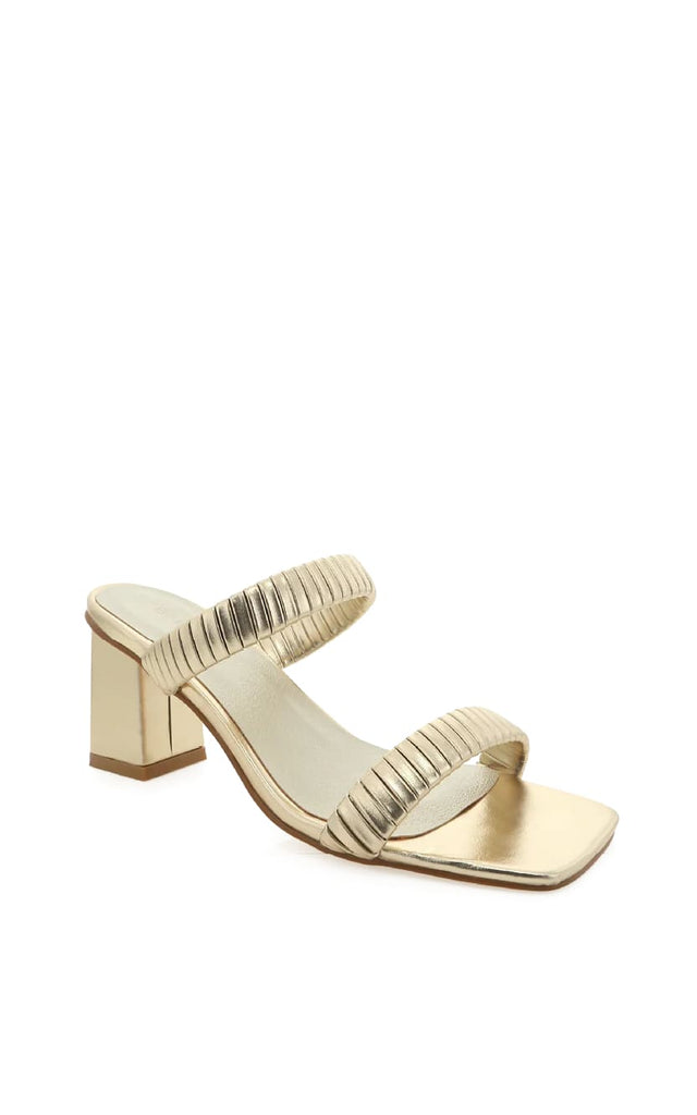 Billini - Ula Antique Gold Block Mule - footwear