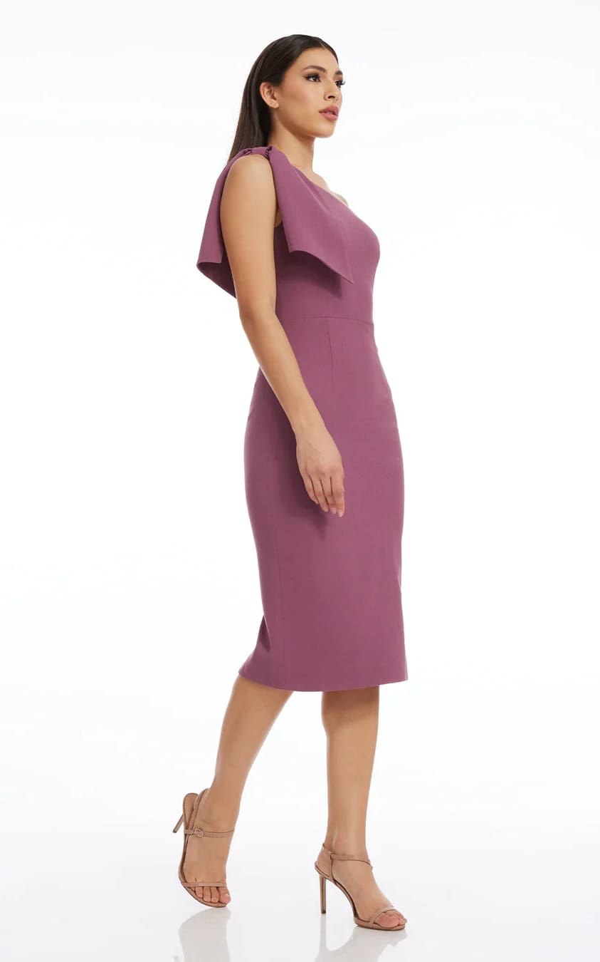 Dress The Population - Tiffany Bow Shoulder in Orchid -