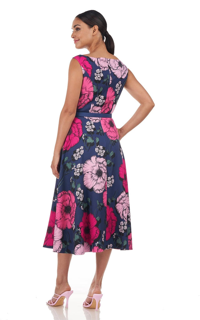 Kay Unger- Cory Midi Poppy Print Dress - Dresses
