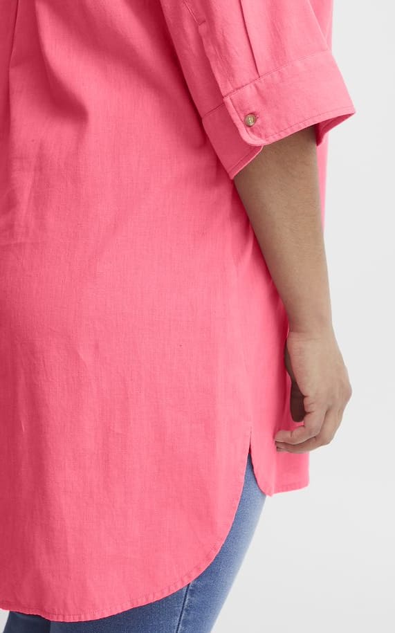 Fransa Plus - Maddie 3/4 Sleeve Bright Button Down - Shirts