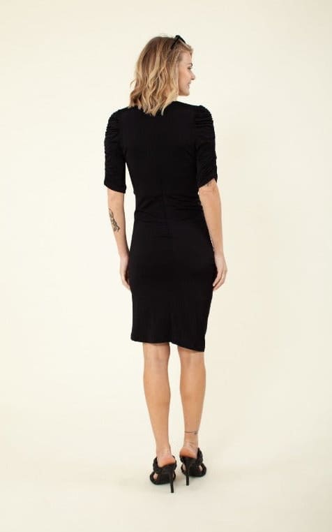 Hale Bob - Solid 3/4 Sleeve Shirred Dress - Dresses