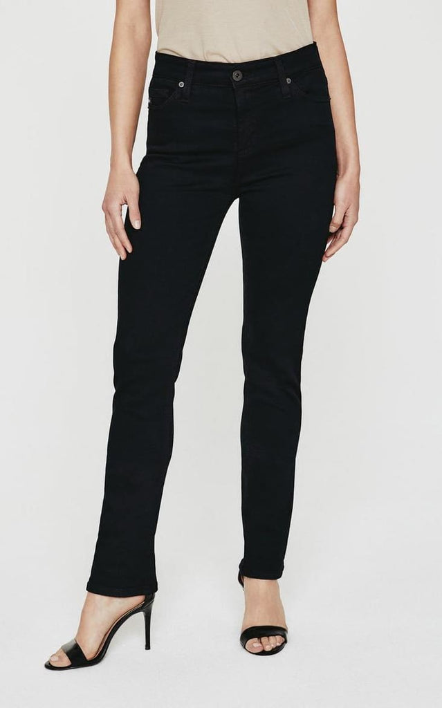 AG- Mari High Rise Slim Straight Jean in Opulent Black - 