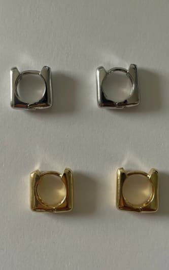 Namaste- Square Huggie Earrings - jewelry