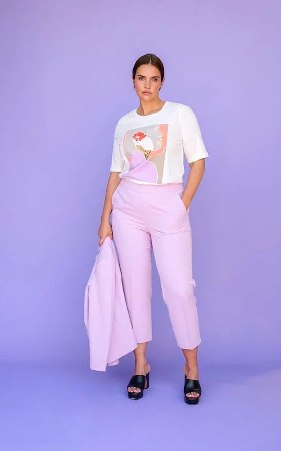 Kaffe Curve - Sakira Lavender Cropped Pants