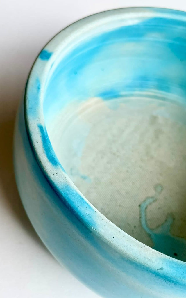 Liezl - Irregular Bowl - Sky Blue Marble - Giftware