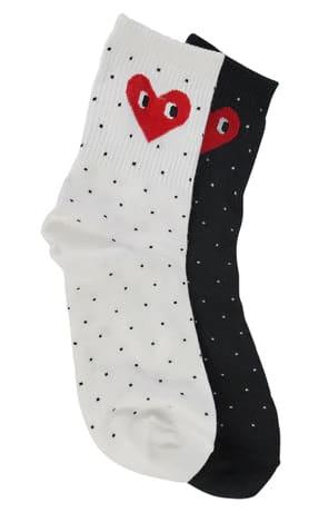 LimLim - Polka Dot Heart Crew Socks - accessories