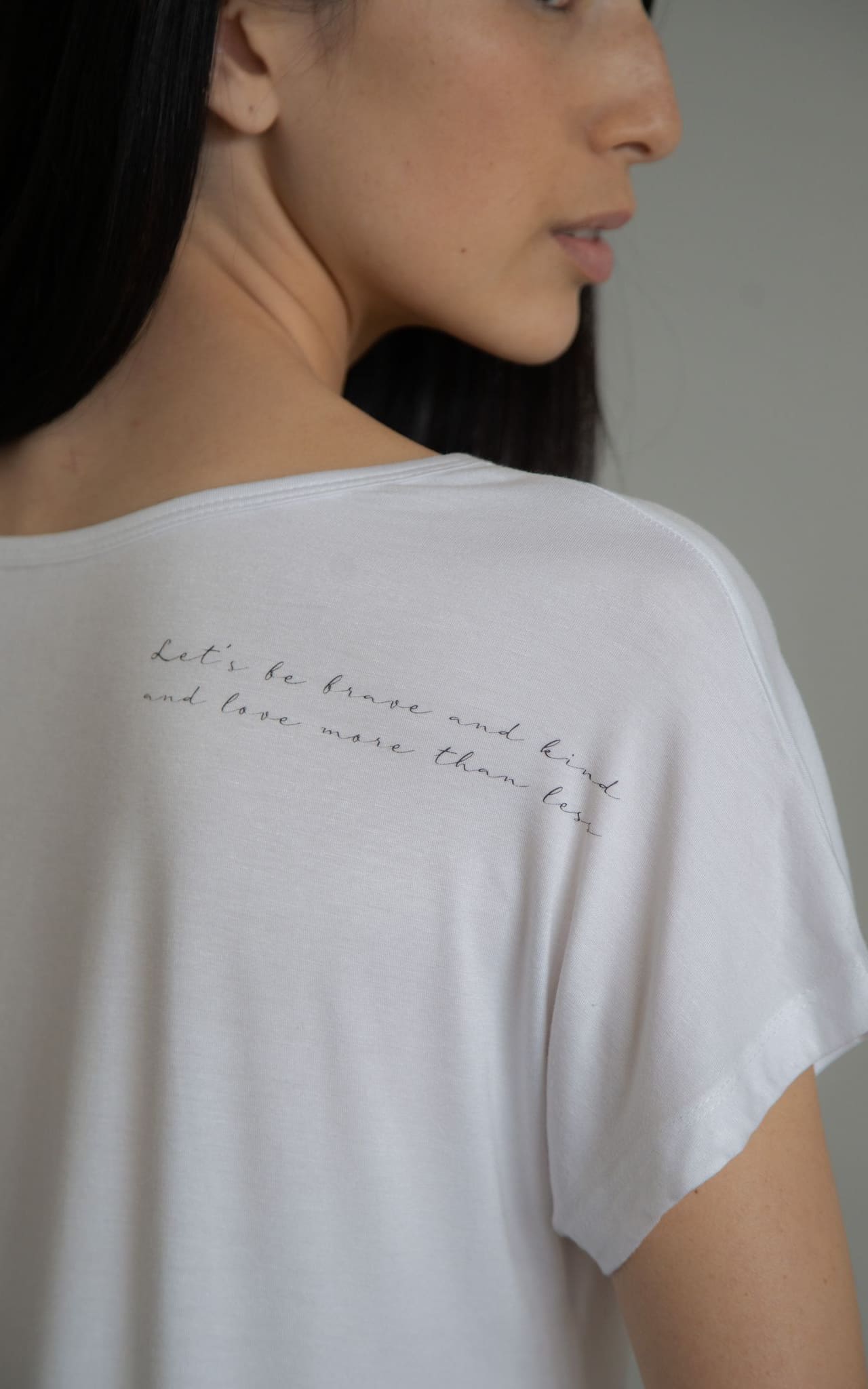 The Roster - Let’s Be Brave Scoop Neck Tee in White - top