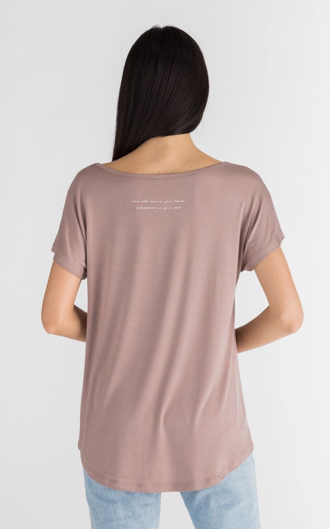 The Roster - Live With Love Scoop Neck Tee in Himalayan Salt