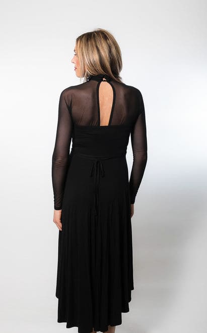 Sleevey Wonders - High Neck Black Mesh Long