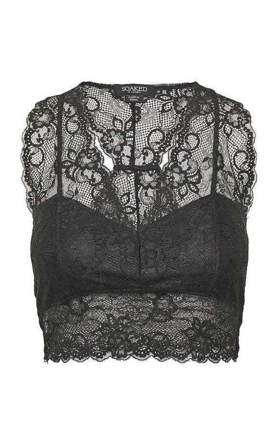 Soaked in Luxury- Dolly Black Lace Bralette - top