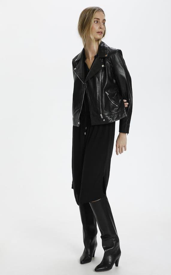 Soaked In Luxury- Leather Biker Jacket - outerwear