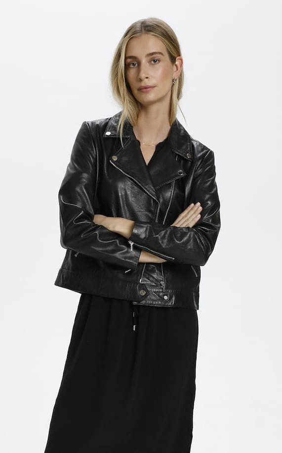 Soaked In Luxury- Leather Biker Jacket - outerwear