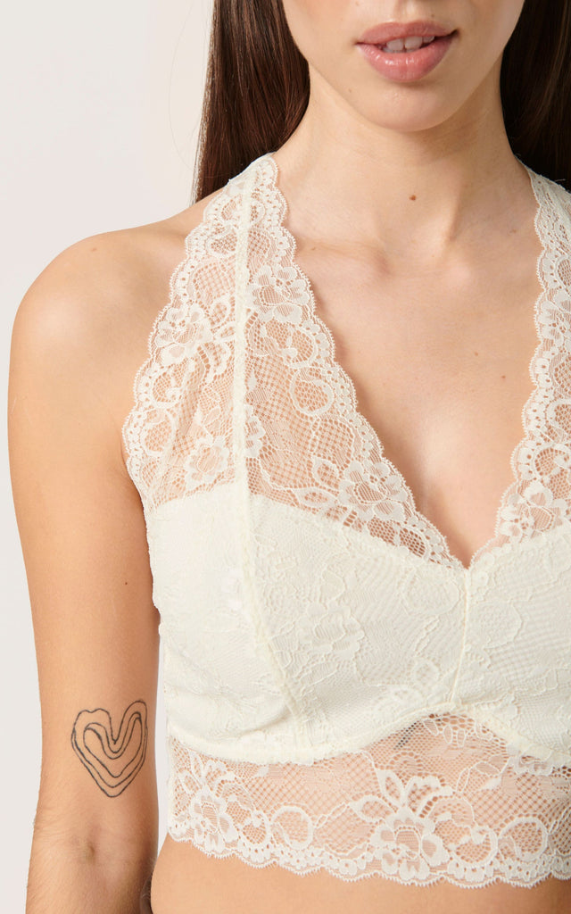 Soaked in Luxury- Dolly White Lace Bralette - top