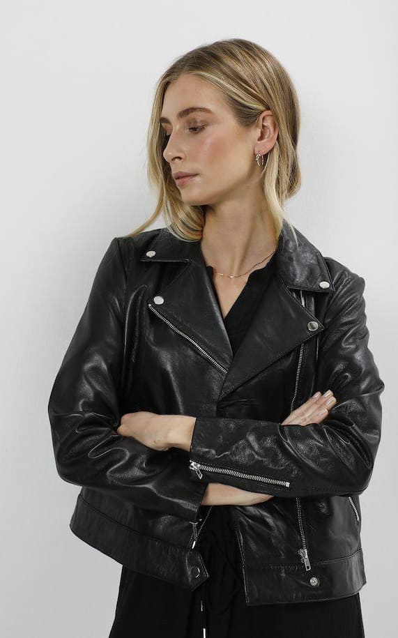 Soaked In Luxury- Leather Biker Jacket - outerwear