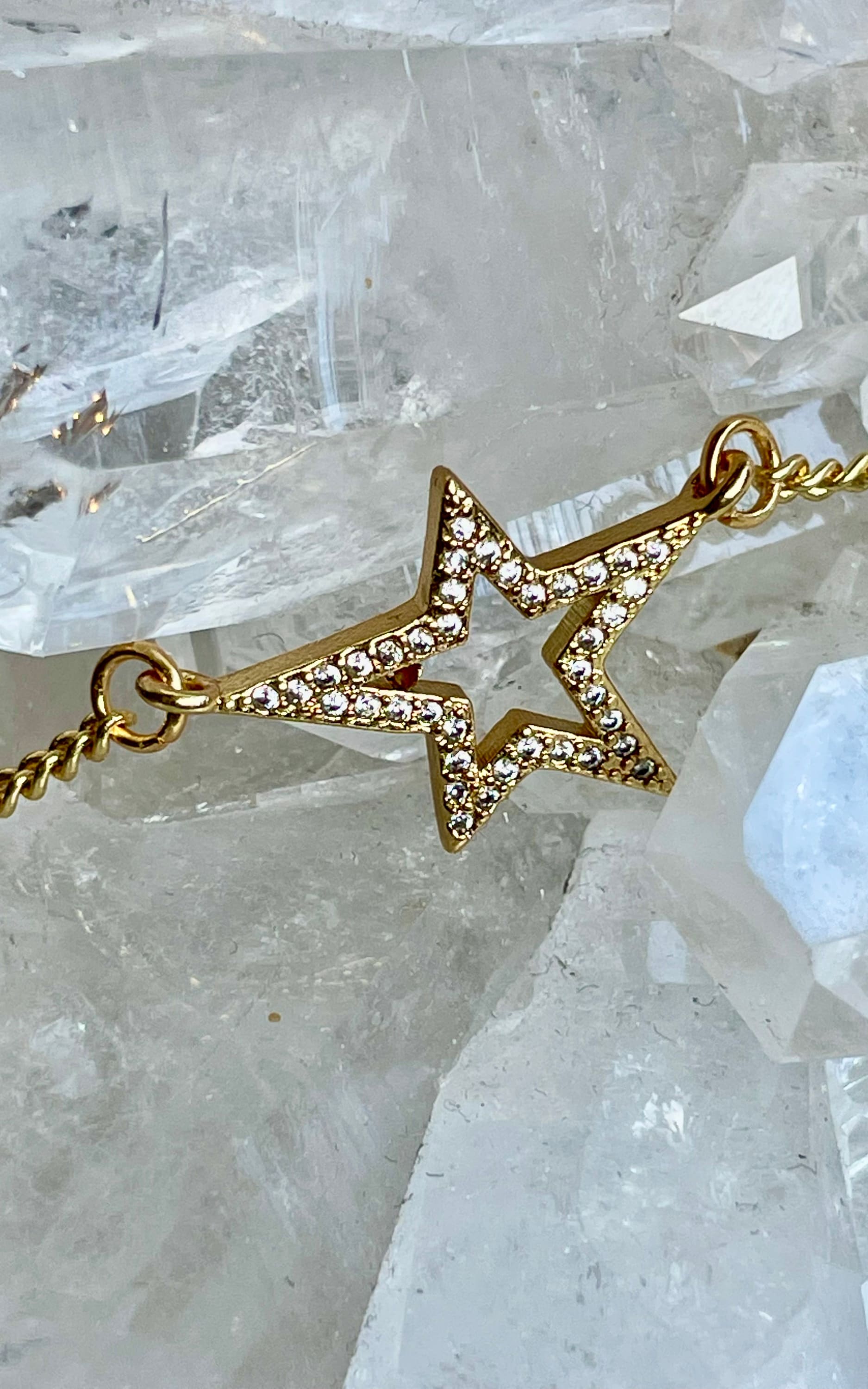 Twisted Baubles - 18K Gold Plated Pave Star - jewelry