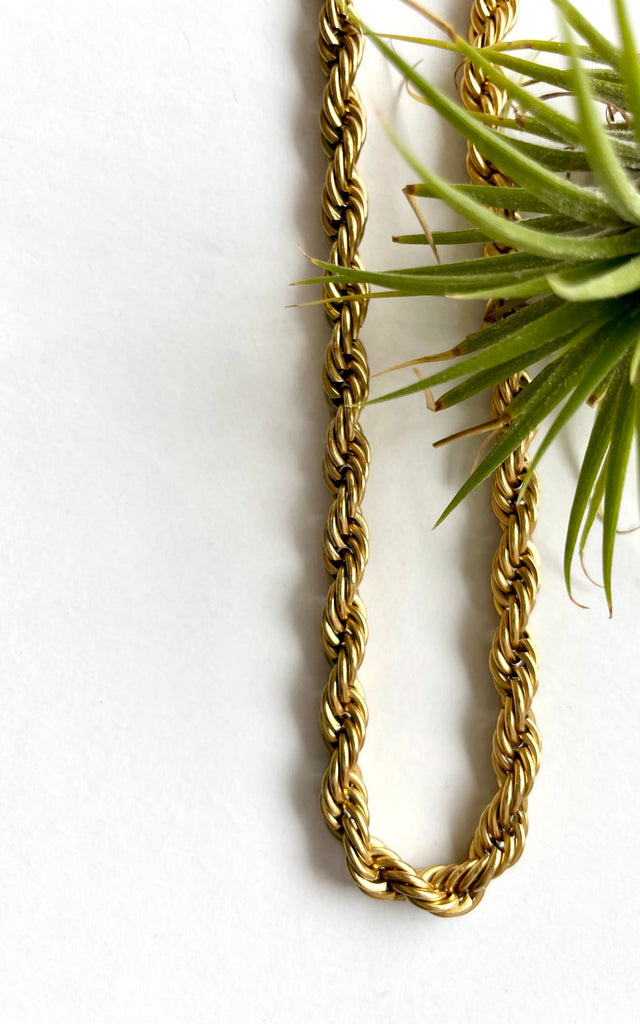 Twisted Baubles - 24K Large Rope Necklace - jewelry