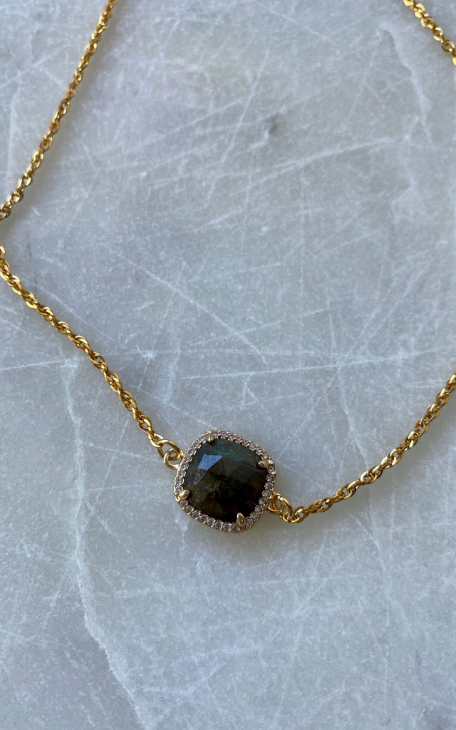 Twisted Baubles - 18K Gold Plated Labradorite & Pave