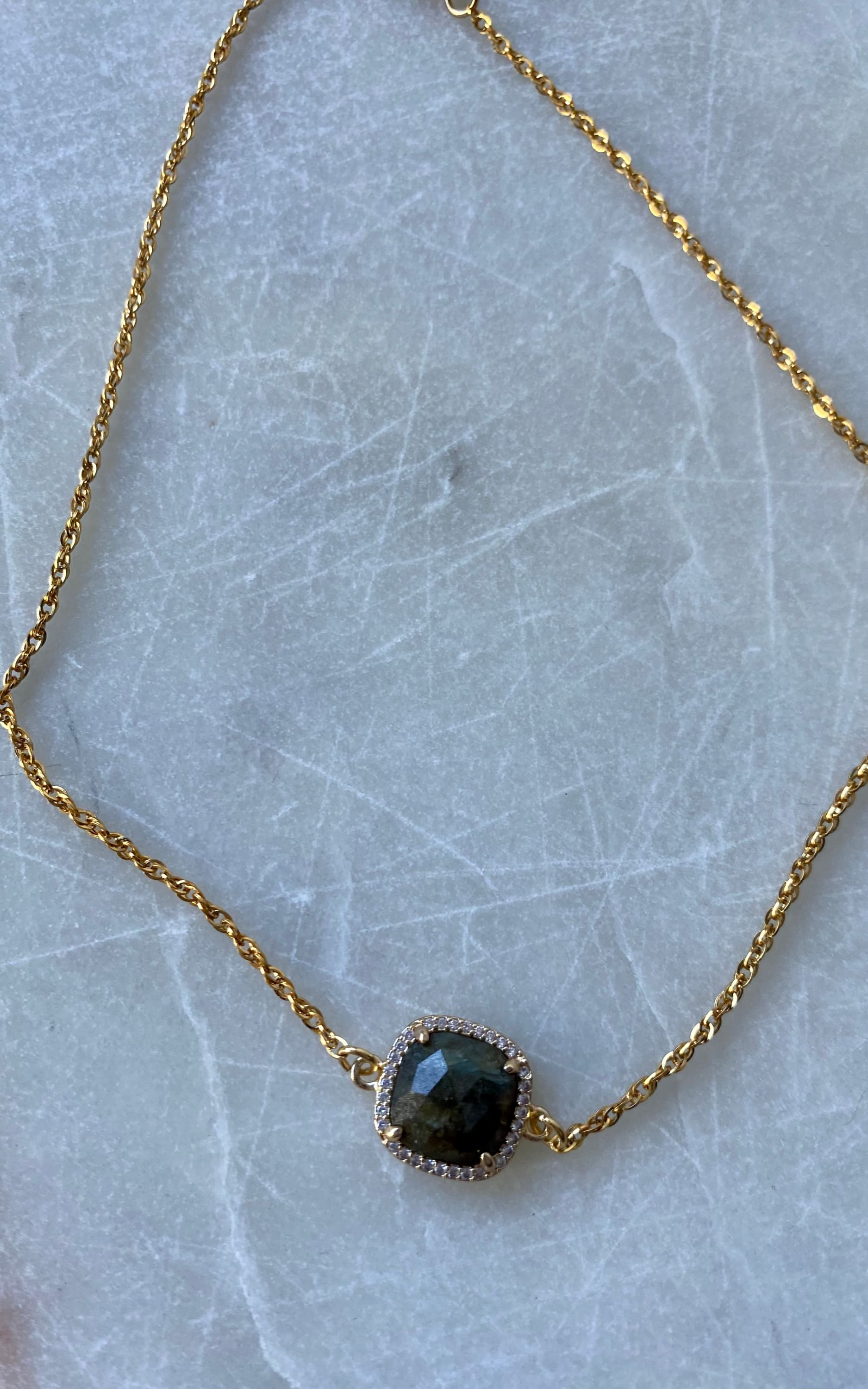 Twisted Baubles - 18K Gold Plated Labradorite & Pave