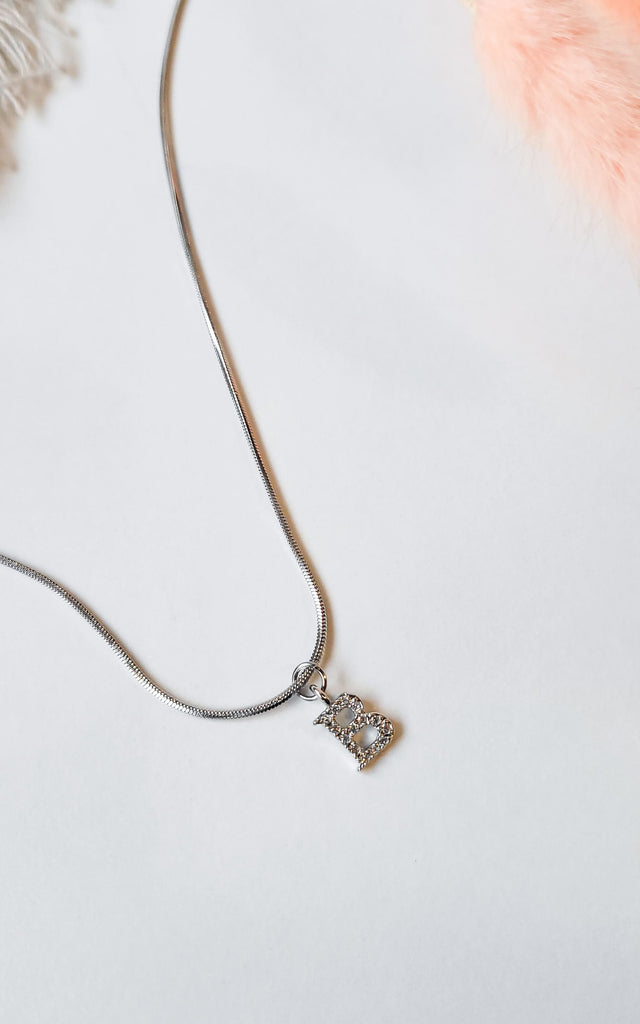 Pave Initial Silver Chain - jewelry