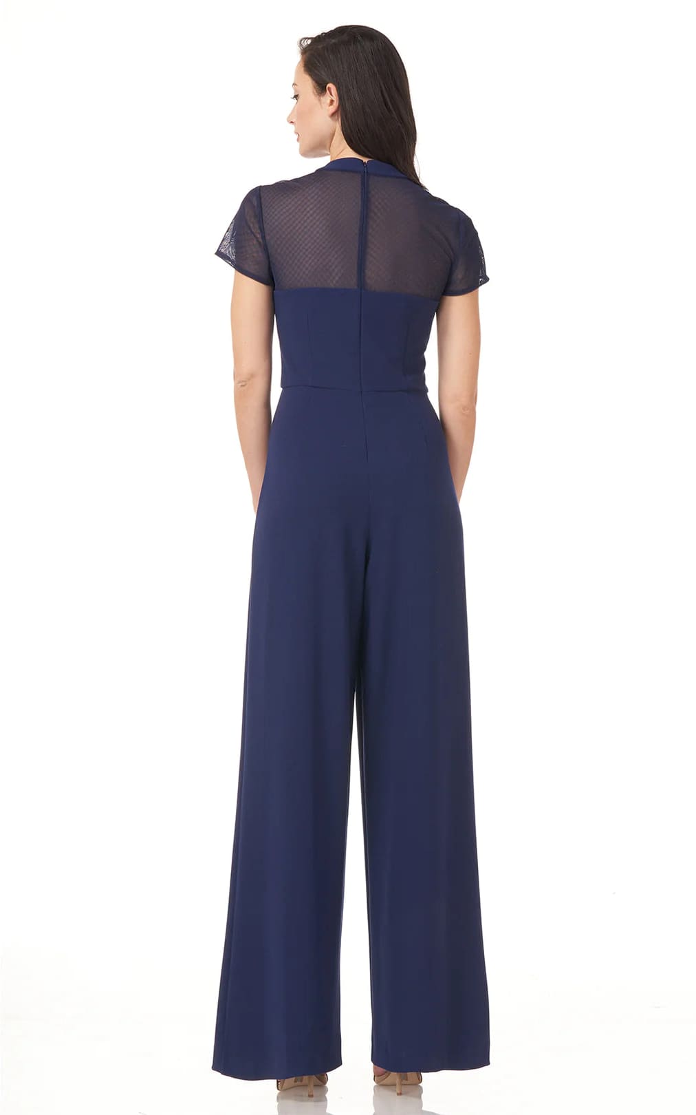 JS Collections - Crepe Bow Jumpsuit In Navy - Dresses