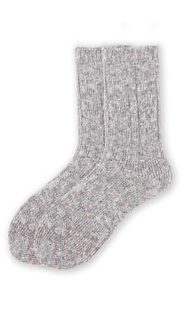 XS Unified - Fisherman’s Cable Knit Crew Socks - LIGHT GREY 