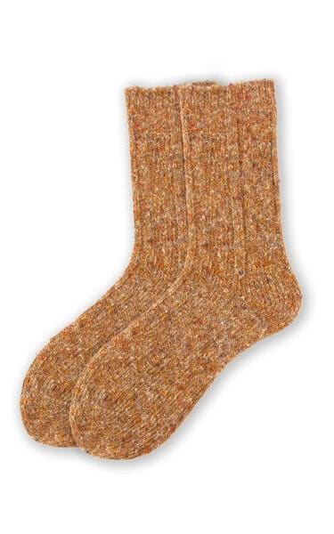 XS Unified - Fisherman’s Cable Knit Crew Socks - GINGER - 