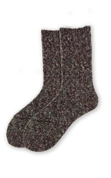 XS Unified - Fisherman’s Cable Knit Crew Socks - BLACK - 