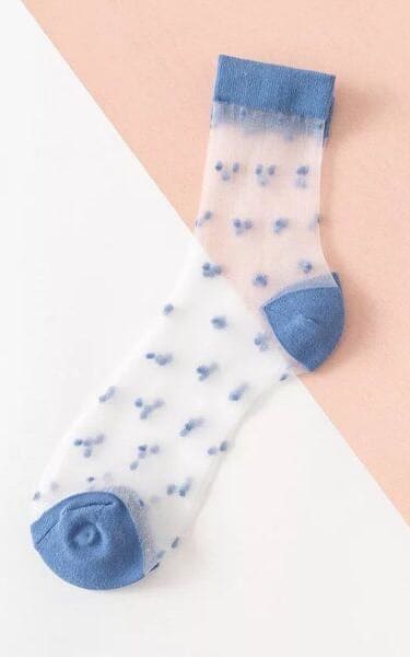 Sheer Dot Anklet Sock - BLUEBELL - accessories